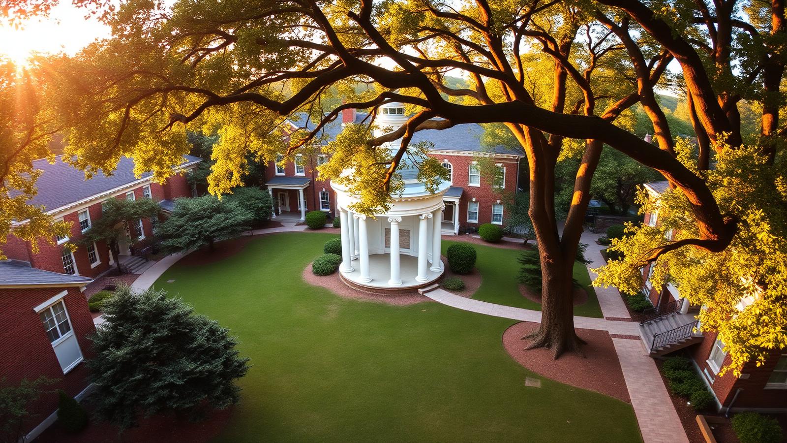 UNC Chapel Hill campus with the Old Well